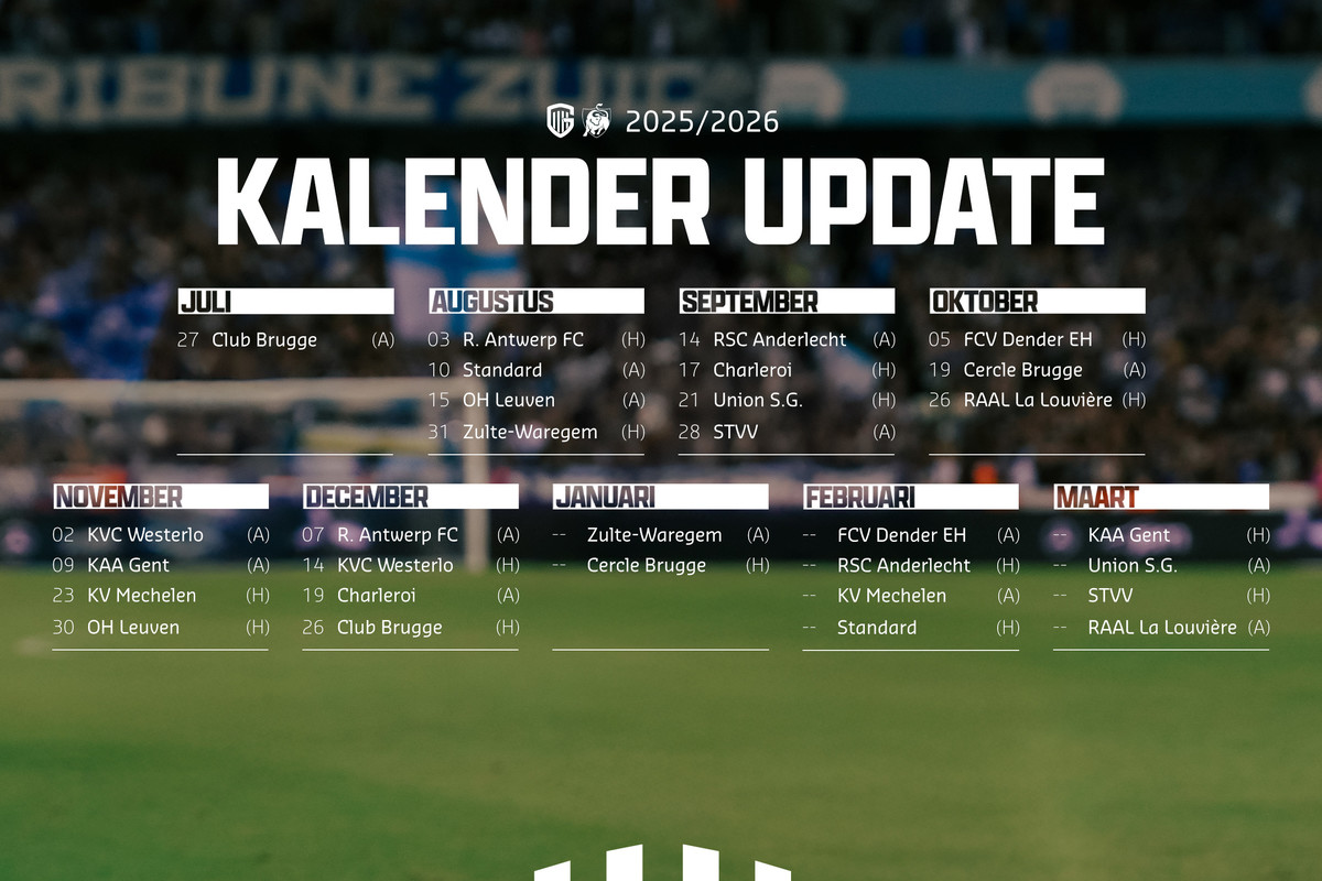 Update kalender Jupiler Pro League