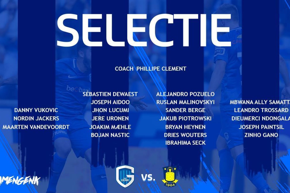 Onze selectie voor de thuiswedstrijd tegen Brøndby IF
