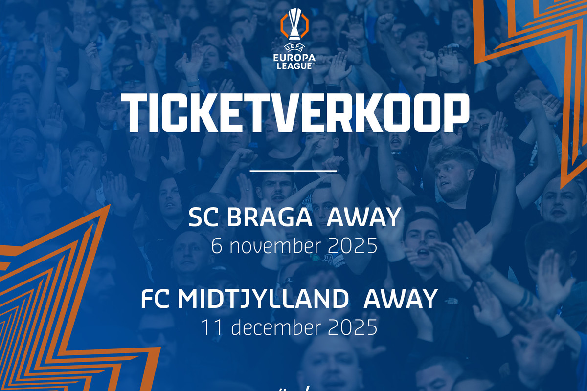 Ticketinfo voor onze meereizende supporters naar SC Braga & FC Midtjylland