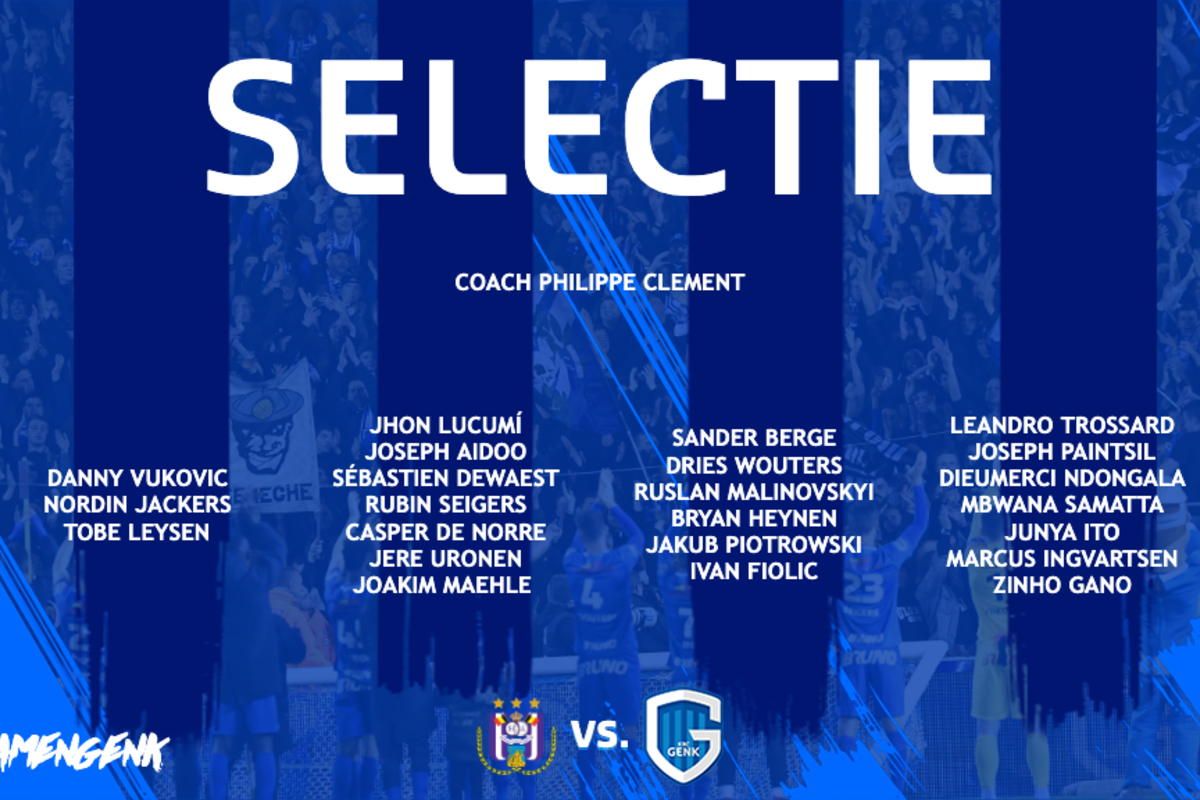 Onze selectie voor de verplaatsing naar Anderlecht