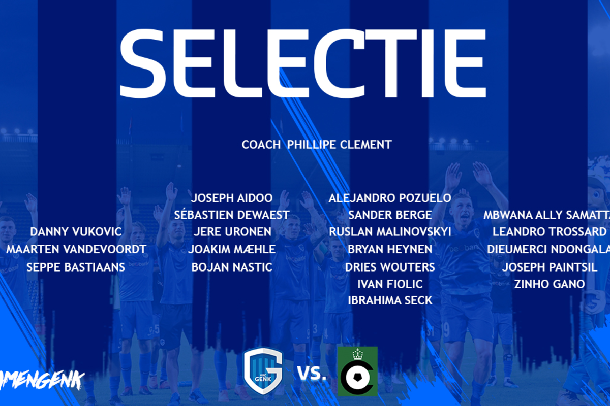 Onze selectie voor de thuiswedstrijd tegen Cercle Brugge!