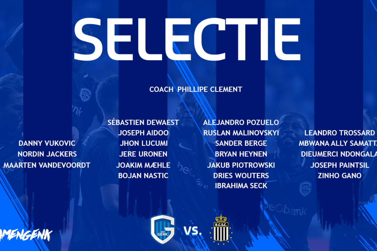 Matchday! Onze selectie voor vanavond