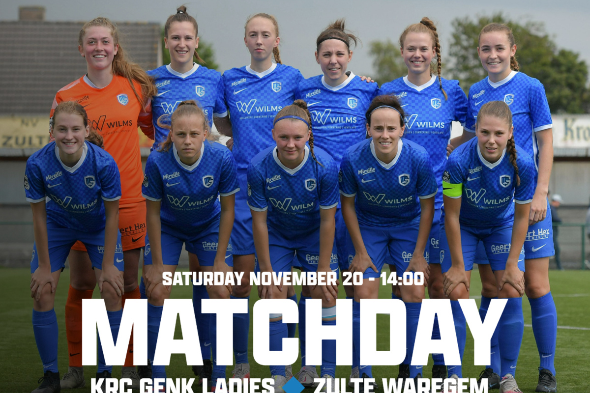 KRC Genk Ladies - Zulte Waregem: 20 november om 14.00 uur