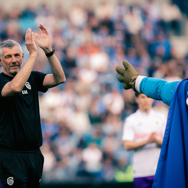 Genk's goalkeeper coach Guy Martens pictured before a soccer match between KRC Genk and RSC Anderlecht, Sunday 25 May 2025 in Genk, on day 10 (out of 10) of the Champions' Play-offs of the 2024-2025 'Jupiler Pro League' first division of the Belgian championship. BELGA PHOTO KRISTOF VAN ACCOM