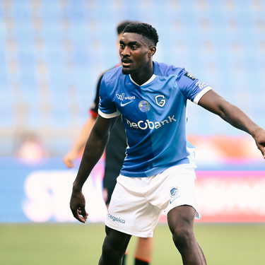 Genk's Rafiu Durosinmi pictured during a friendly soccer game between Racing Genk vs FC Twente, on Sunday 02 August 2026 in Genk, in preparation of the upcoming 2026-2027 Belgian first division soccer season. BELGA PHOTO JOHAN EYCKENS
