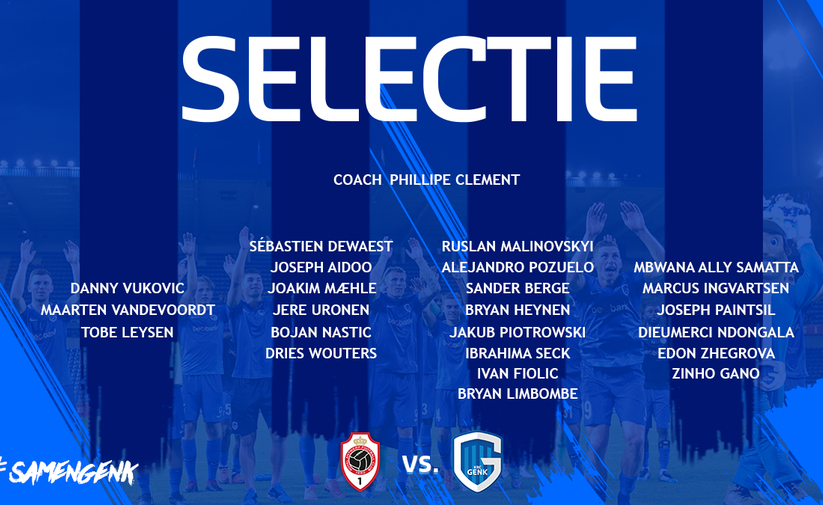 Our selection for the away match against Antwerp!