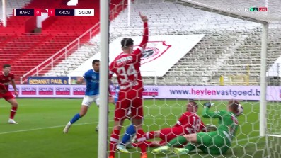 Mark McKenzie with a Goal vs. Royal Antwerp FC